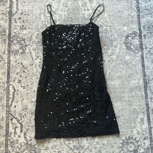 Urban Outfitters Sequin Black Dress